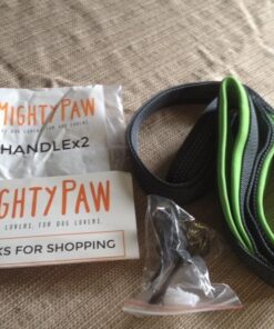 Mighty Paw Dual Handle Dog Leash - Reflective Lead with Two Handles - Dual Dog Leash Long - 2 Handle Dog Lead - Dog Leash with Traffic Loop Dog Leash 6 Foot (Grey/Green) Grey/Green 35 61OtYB4yLEL