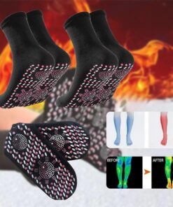 Alternative view of Self Heating Socks, Heated Socks, Foot Warmers, Tourmaline Health Sock, 2 Pairs Magnetic Socks, Foot Massage Thermotherapeutic Sock for Man Women, Socks for Camping Hiking Skiing Christmas Gift Black