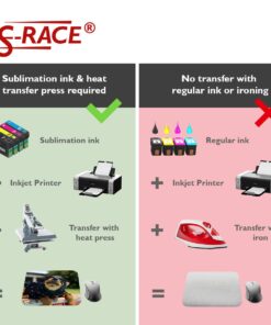 S-RACE Sublimation Paper 8.5 x 14 inch, 100 Sheets - Vibrant Colors, Instant Dry, Smear-Proof, No Roller Marks - Sublimation Ink Required 8.5 x 14 (Legal size) Standard (100 Sheets) 10 61OuHMNdu3L