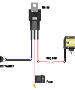 Alternative view of Eyourlife 300W Light Bar Wiring Harness, 12V 40A DT Connector 1 Lead Harness, Relay Relay Blade Fuse Wiring Harness Kit for Off Road LED Light Bar with On Off Power Switch 10ft