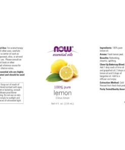 NOW Essential Oils, Lemon Oil, Cheerful Aromatherapy Scent, Cold Pressed, 100% Pure, Vegan, Child Resistant Cap, 4-Ounce 4 Fl Oz (Pack of 1) 23 61OvdMSPNL
