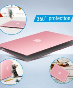 IBENZER Compatible with Old Version MacBook Air 13 Inch Case (2017-2010 Release), Models: A1466/A1369, Plastic Hard Shell Case with Keyboard & Screen Cover for Mac Air 13, Pink, A13PK+2 For Macbook Air 13'' A1466/A1369 30 61OyfiQXWUL