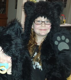 Black Cat Full Animal Hood Hoodie Hat Faux Fur 3 in 1 Function Paw Mittens Gloves 16 61Oyrwg8G1L