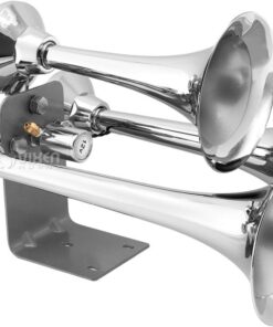 Vixen Horns Train Horn Kit for Trucks/Car/Semi. Complete Onboard System- 200psi Air Compressor, 3 Gallon Tank, 3 Trumpets. Super Loud dB. Fits Vehicles like Pickup/Jeep/RV/SUV 12v VXO8330/3318 Chrome Train Horn / Chrome Compressor / Black Tank 10 61OzjNxmJeL