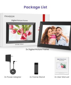 FANGOR 10.1 Inch WiFi Digital Picture Frame (2-Pack) with IPS HD Touchscreen, Smart Cloud Photo Frame with Built-in 32GB Storage, Auto Rotate, Wall Mount, Share Photos and Videos Anytime, Anywhere 2 Pack 17 61P RKzWq1L