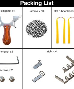 Tongtu Stainless Steel Takedown Slingshot for Adults Outdoor Hunting Practice with Flat Rubber Bands High Velocity Catapult Slingshots Wood 15 61P XpxS0WL
