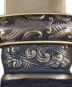 Handmade Sword - Real Functional Japanese Samurai Tanto Sword, Fully Hand Forged, 1080 Carbon Steel, Heat Tempered, Full Tang, Sharp, Brass Tsuba and Fittings, Black Scabbard, Certificate 15 61P0esU0DfL