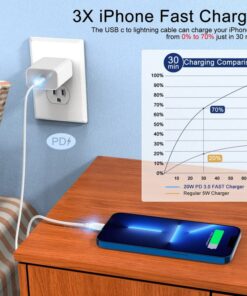 Alternative view of RJJ 5Pack(3/3/6/6/10ft) 20W USB C to Lightning Cable Type C Fast Charging Cable 【MFi Certified】 USB-C for iPhone14 Fast Charger Cord for iPhone 13 12 11/Mini/Pro/ProMax/iPad 8/Airpods Pro - Purple 3/3/6/6/10FT 5P-C Lightning