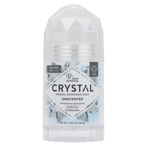 CRYSTAL Deodorant Stick, Unscented, 4.25 Ounce, White 4.25 Ounce (Pack of 1)