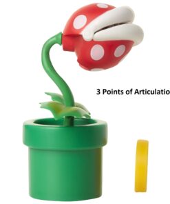 World of Nintendo Super Mario Piranha Plant 4” Articulated Figure with Coin 12 61P3t0bdH3L