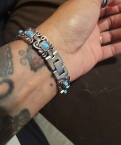 Wollet Jewelry Antique Style Blue Turquoise Magnetic Bracelets for Women 24 61P48KrTvnL