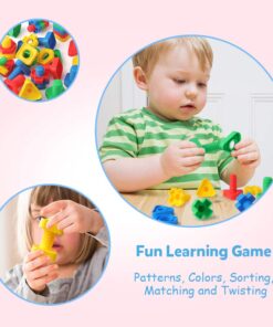 Coogam 32 PCS Jumbo Nuts and Bolts Set Shapes and Colors Matching Toys Occupational Therapy Tools Screw Nut Toy Sorting Building Construction Fine Motor Skills for Kids 18 61P4Gu bdRL