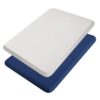 TILLYOU Mini Crib Fitted Sheets 2 Pack - Soft Jersey Knit Microfiber Playpen Bedding Sheet for Baby, Portable Mini Pack n Play Sheet, Machine Washable, 38'' x 24'',Light Gray & Navy Blue 2-pack Light Gray & Navy Blue mini crib sheet 29 61P4hOkKupL