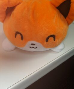 TeeTurtle - The Original Reversible Fox Plushie - Orange - Cute Sensory Fidget Stuffed Animals That Show Your Mood White + Orange 19 61P4wCHxJqL