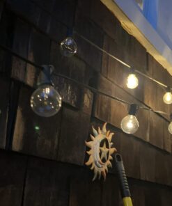 Sunlitec Solar String Lights Waterproof LED Indoor/Outdoor Hanging Umbrella Lights with 25 Bulbs - 27 Ft Patio Lights for Deckyard Tents Market Cafe Gazebo Porch Party Decor 25 Light Bulb 42 61P6y6EJeFL