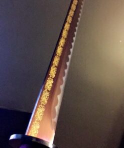 JZSWORDS Katana Sword, Fully Handmade Japanese Sword 1040 High Carbon Steel Real Samurai Sword with Delicated Floral Design Engraved on Blade 11 61P8z2rR3vL