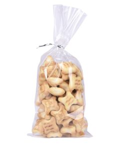 200 Pack 5" x 11" Clear Cello Treat Bags 1.4mil OPP Plastic Bags with 6 Mix Colors Twist Ties Good for Wedding Cookie Gift Candy Bakery Supply Valentine Chocolates (5'' x 11'') 5'' x 11'' 8 61PARw HeyL