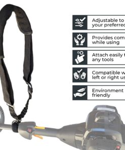 Sling Swing Adjustable Weed Eater & Grass String Trimmer Harness Shoulder Strap w/ Shock Bungee, Quick Detach Swivel, Ambidextrous, Limb Strain & Arm Stretch Tool - Professional Comfort Garden Tools 1" webbing 13 61PAh747FQL 1