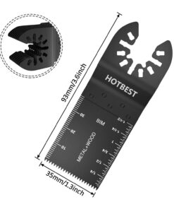 HOTBEST 50 Pack Bi-Metal Oscillating Multi Tool Quick Release Saw Blades Multitool Blade Fits for Porter Cable,Rockwell,Makita,Black & Decker Dremel etc. 10 61PAli8KbSL