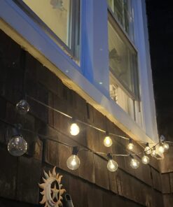 Sunlitec Solar String Lights Waterproof LED Indoor/Outdoor Hanging Umbrella Lights with 25 Bulbs - 27 Ft Patio Lights for Deckyard Tents Market Cafe Gazebo Porch Party Decor 25 Light Bulb 43 61PBEAZnBBL