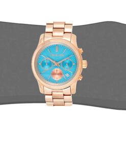 Michael Kors Women's Runway Watch, Rose Gold/Blue, One Size 8 61PD uo4vxL