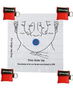 LSIKA-Z 5pcs CPR Face Shield Mask Keychain Ring Emergency Kit CPR Face Shields for First Aid or CPR Training (Blue-5) Blue-5 17 61PD1ojqOyL