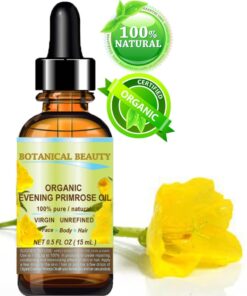 Botanical Beauty ORGANIC EVENING PRIMROSE OIL. 100% Pure/Natural/Undiluted/Unrefined/Certified Organic/Cold Pressed Carrier Oil. 0.5 Fl.oz.- 15 ml 0.5 Fl Oz (Pack of 1) 11 61PDJfbhHIL