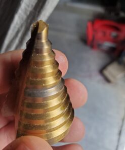 NEIKO 10194A Titanium Step Drill Bit, High-Speed Alloy-Steel Bit, Hole Expander for Wood and Metal, 10 Step Sizes from 1/4 Inch to 1 3/8 Inches 1/4 to 1-3/8" Tri-Flat Shank Straight 28 61PF5I4YysL