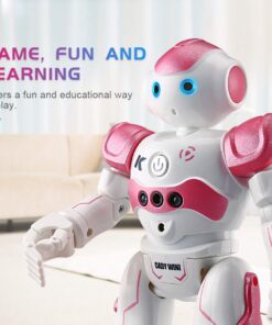 WEECOC RC Robot Toys Gesture Sensing Smart Robot Toy for Girls Can Singing Dancing Speaking Christmas Birthday Gift (Pink) 12 61PFDtPH gL