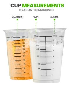 Alternative view of Disposable Measuring Cups for Resin - Pack of 20 8oz Clear Plastic Measuring Cup for Epoxy Resin, Stain, Paint Mixing - Half Pint Reusable Multipurpose Mixing Cups for Cooking and Baking
