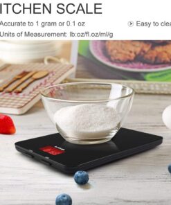 AccuWeight 201 Digital Multifunction Meat Food Scale with LCD Display for Baking Kitchen Cooking, 11lb Capacity by 0.1oz, Tempered Glass Black 34 61PGO3xkiCL