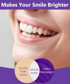 Colour Corrector Purple Toothpaste, Purple Toothpaste Whitening, V34 Purple Color Corrector Serum Teeth Whitening Toothpaste for Tooth Stain Removal, Teeth Whitening Kit for Adult 10 61PHqG2FP4L