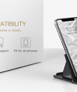 MoKo Phone/Tablet Stand, Foldable Tablet Holder Fits with iPhone 15/Pro/Plus/Pro Max, iPhone 12/12 pro Max/11/Xs Max, iPad Pro 11, iPad Air 4/Mini 6 2021, iPad 9th 10.2", Black Small Size 37 61PI24M855L