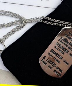 lauhonmin Always Remember You Are Braver/Stronger/Smarter Than You Think Pendant Necklace Family Friend Gift Unisex Made of Stainless steel 30 61PJYYCKobL