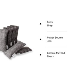Marsheepy Natural Bamboo Charcoal Bags, Shoe Deodorizer and Odor Remover / Eliminatorr, 100% Smell Remover (60g X 6 PACK) Gray 22 61PK E5sSBL