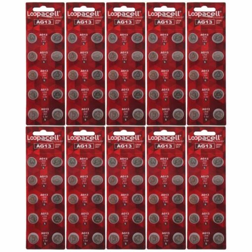 100 Pack LOOPACELL LR44 AG13 357 L1154 A76 Button-Cell Batteries 10 Count (Pack of 10)