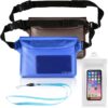 Crenova Waterproof Pouch IP68 Beach Accessories Fanny Pack with Waist Strap Dry Bag with Adjustable Belt Beach Essentials Accessories to Keep Your Valuables Safe and Dry Perfect for Beach Snorkeling Kayaking Pool Water Park (Blue & Black) Blue & Black 23 61PLlLlo6pS