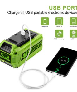 ANTRobut 6.5Ah Replacement Greenworks 40V Battery 29472 29462 for Greenworks 40V G-MAX 29252 20202 22262 25312 25322 20642 22272 27062 2901319 Smart USB 40V Lithium-Ion Battery 10 61PMOm7NtIL