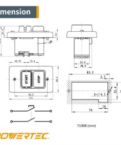 POWERTEC 71008 110/220V Single Phase On/Off Switch, 3HP, fits Table Saw, Router Table, Drill Press, Bench Saw, Band Saw 21 61PMd5rmdL