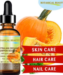 ORGANIC PUMPKIN SEED OIL Australian. 100% Pure / Natural / Undiluted /Unrefined Cold Pressed Carrier oil. 1 Fl.oz.- 30 ml. For Skin, Hair, Lip and Nail Care. "One of the richest sources of enzymes, fatty acids, iron, zinc, vitamins A, C, E and K". 9 61PN4nTVwGL