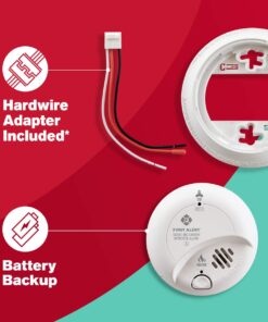 First Alert BRK SC9120LBL Hardwired Smoke and Carbon Monoxide (CO) Detector with 10 Year Sealed Battery Backup , White Alarm 16 61POEfmICFL
