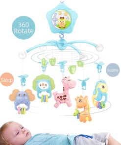 Baby Mobile for Crib, Crib Toys with Music and Lights,Remote, lamp, Projector for Pack and Play, for Ages 0+ Months (Blue-Forest) Blue-Forest 30 61PQ5E4XcL