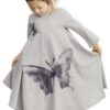 FTSUCQ Girls Casual Swing Special Occasion Printed Cotton Loose Maxi Dresses 6-7 Years Gray 43 61PQVx74bSL