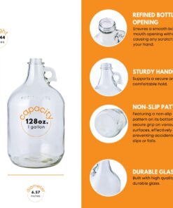 FastRack 1 gal Glass Wine Fermenter, INCLUDES Rubber Stopper and Twin Bubble Airlock, Multicolor 1 Count (Pack of 1) 19 61PRwCydrL 1