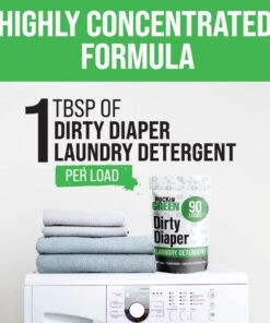 Rockin' Green Laundry Detergent, Plant based, All Natural Laundry Detergent Powder, Vegan and Biodegradable Odor Fighter, Safe for Sensitive Skin (Baby Cloth Diaper 90 Loads -Unscented) Dirty Diaper 13 61PSBAVPyL