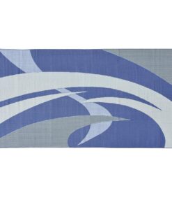 Stylish Camping 159183 9-feet by 18-feet Reversible Mat, Plastic Straw Rug, Large Floor Mat for Outdoors, RV, Patio, Backyard, Picnic, Beach, Camping (Blue/Grey) 9x18 Blue/Grey 19 61PSD3CKSmL