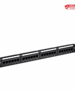 TRENDnet 24-Port Cat5-5e RJ-45 UTP Unshielded Patch Panel, Wallmount or Rackmount, 100Mhz, Color-Coded Labeling, Cat5,Cat5e,Cat4,Cat3 Compatible, 1U Rackmount, Black, TC-P24C5E 21 61PSXO SM0L