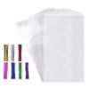 Sekmet 100 Cello Cellophane Treat Bags(1.8mil.),7X12in Big OPP Clear Plastic Bags For Bakery,Popcorn,Cookies, Candies,Dessert with 7 Colors Twist Ties!