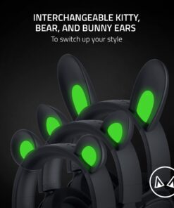 Alternative view of Razer Kraken Kitty V2 Pro Wired RGB Headset: Interchangeable Ears (Kitty, Bear, Bunny) - Stream Reactive Lighting - Detachable HyperClear Cardioid Mic - 50mm Drivers - 7.1 Surround Sound - Black Classic Black