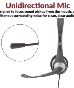Cyber Acoustics Mono Headset, headphone with microphone, great for K12 School Classroom and Education (AC-104),Gray 9 61PUBDKEvkL